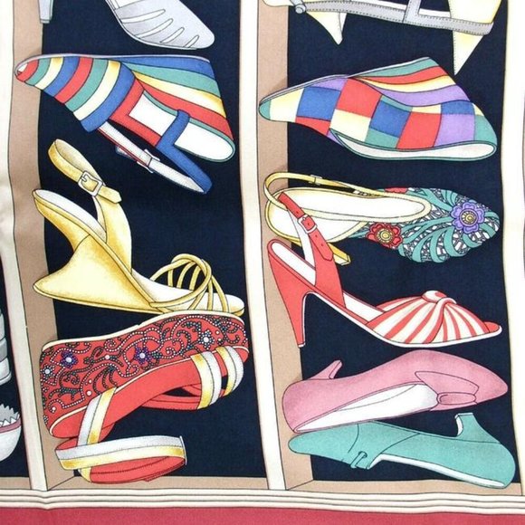 Salvatore Ferragamo Multi-Color Shoe Print Scarf - Picture 5 of 6